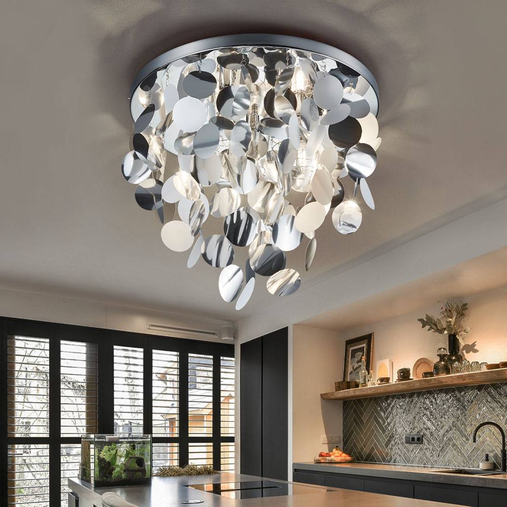 Decken Lampe dimmbar Schlaf Zimmer FERNBEDIENUNG Behang Leuchte im Set inkl. RGB LED Leuchtmittel