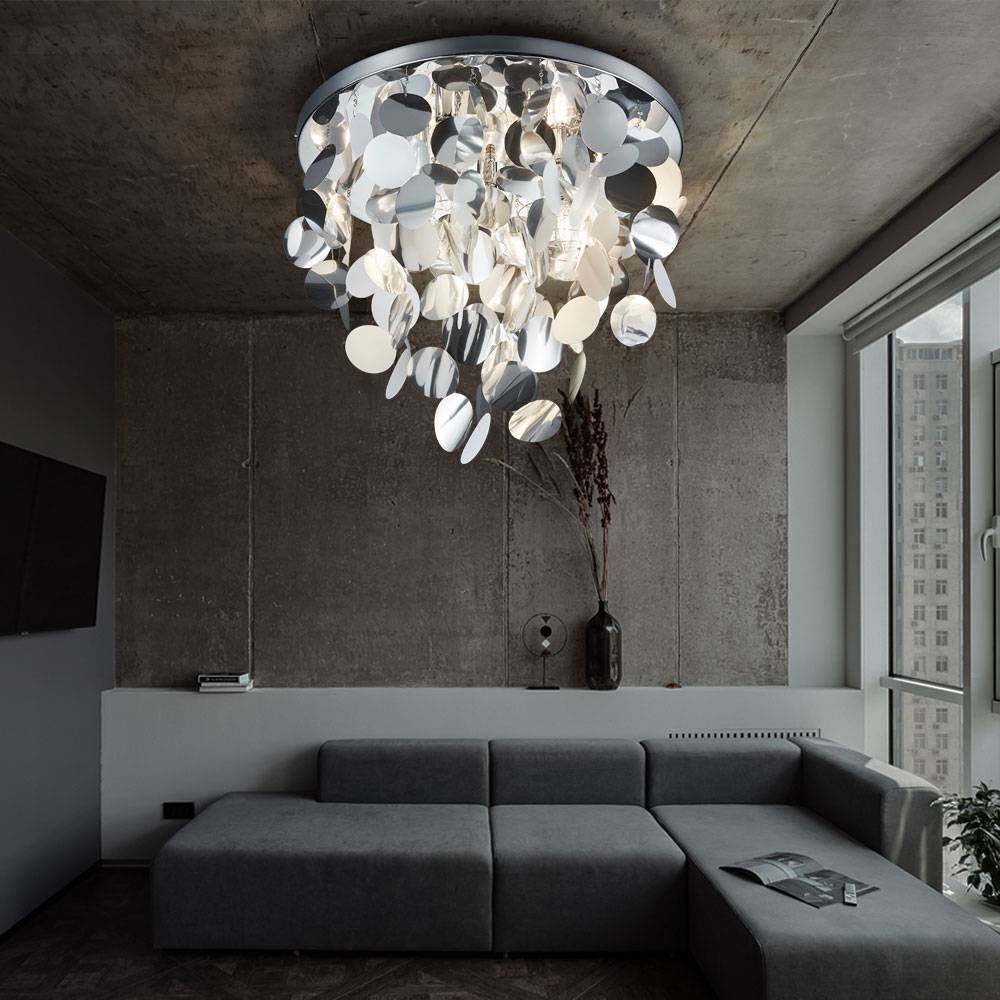 Decken Lampe dimmbar Schlaf Zimmer FERNBEDIENUNG Behang Leuchte im Set inkl. RGB LED Leuchtmittel