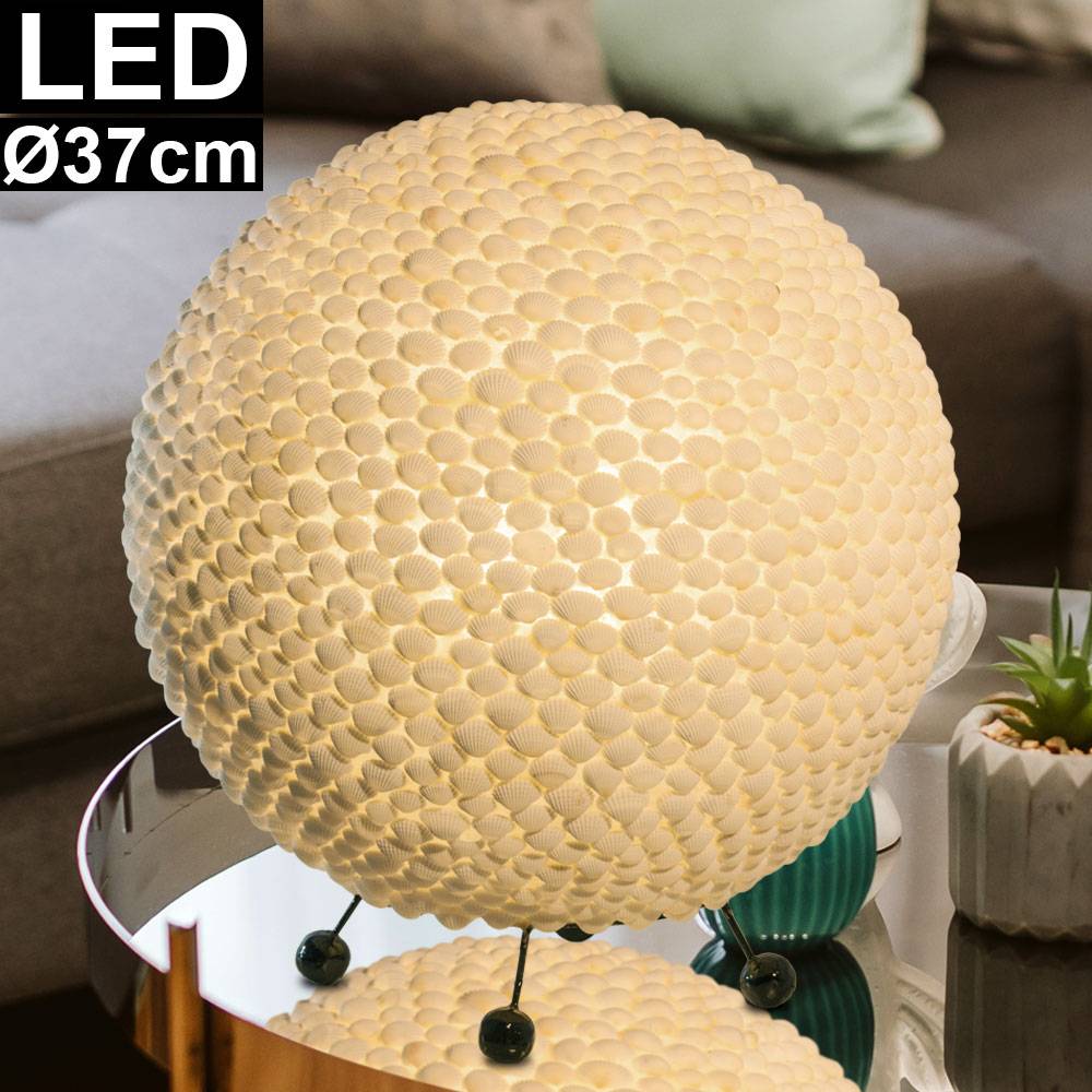 Design Tisch Kugel Leuchte Muschel Schlaf Gäste Zimmer Beleuchtung Deko Strahler Lampe Nacht Licht