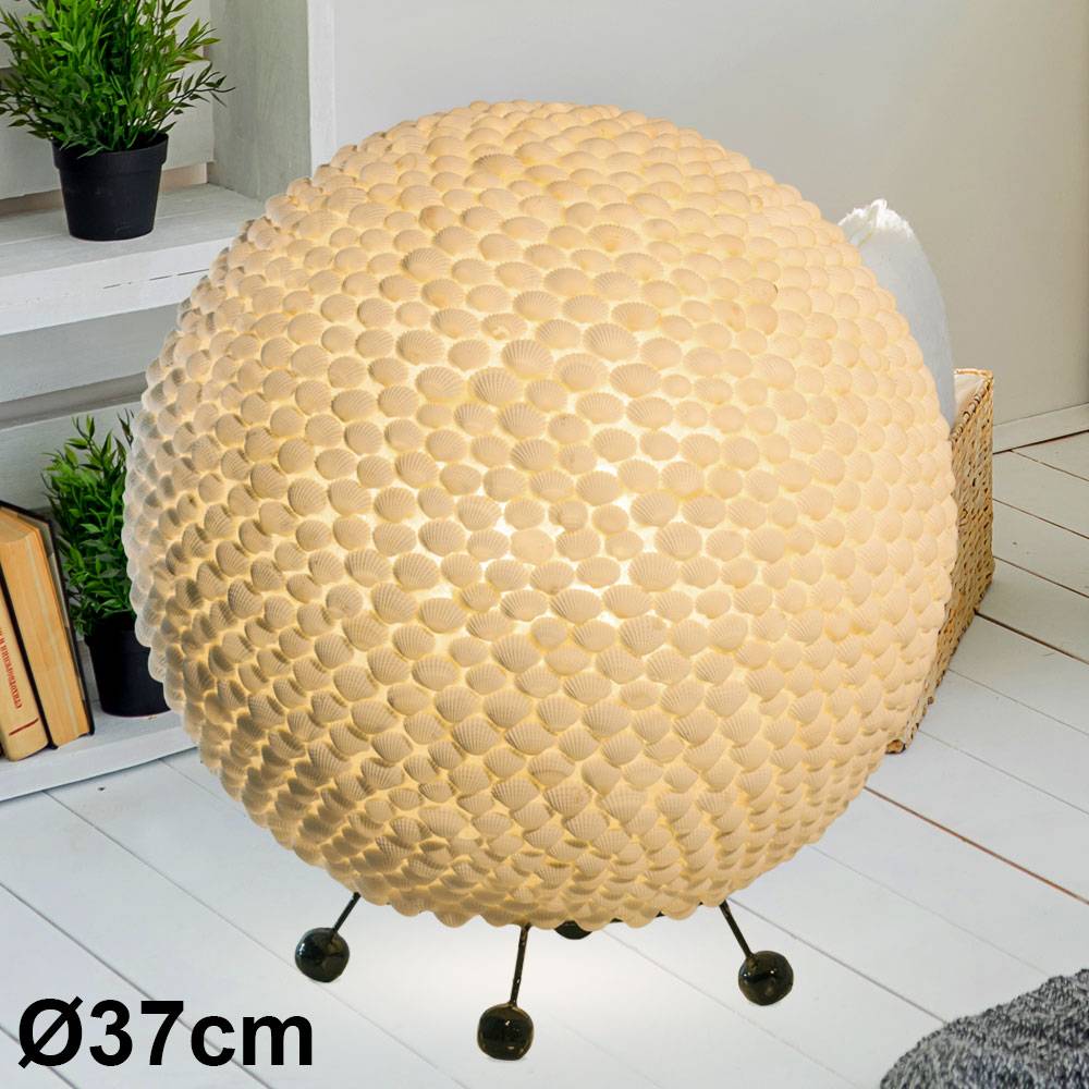 Design Tisch Kugel Leuchte Muschel Schlaf Gäste Zimmer Beleuchtung Deko Strahler Lampe Nacht Licht