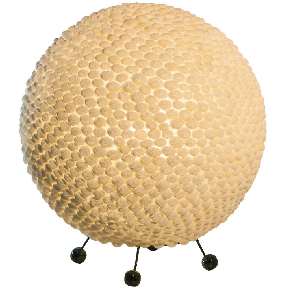 Tisch Kugel Leuchte Muschel Fernbedienung Strahler Lampe rund Dimmer im Set inkl RGB LED Leuchtmittel