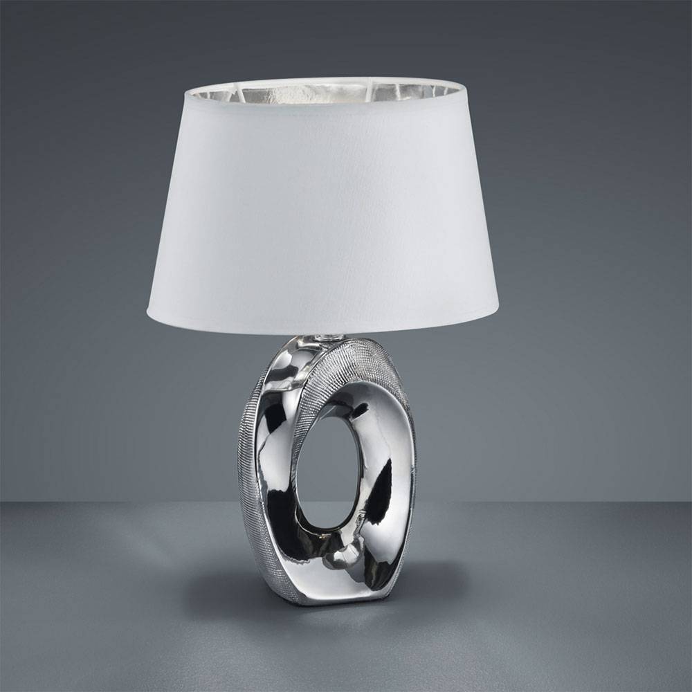 Design Nacht Schreib Tisch Leuchte silber-weiß Schlaf Zimmer Lese Lampe