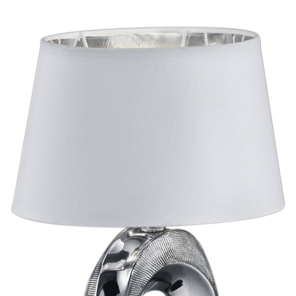 Design Nacht Schreib Tisch Leuchte silber-weiß Schlaf Zimmer Lese Lampe