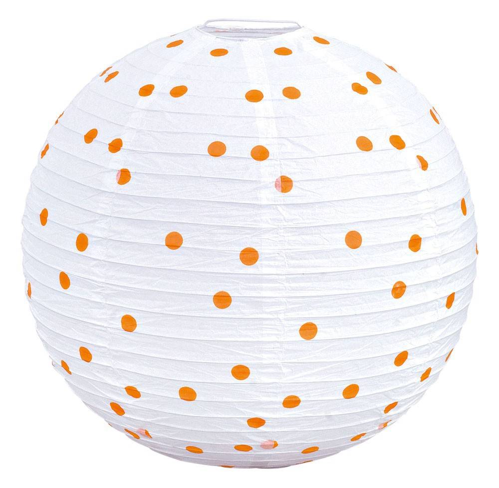 Design Pendel Leuchte Kugel gepunktet weiß orange Hänge Lampe Beleuchtung