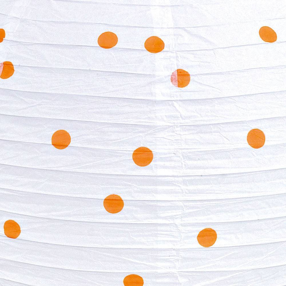 Design Pendel Leuchte Kugel gepunktet weiß orange Hänge Lampe Beleuchtung