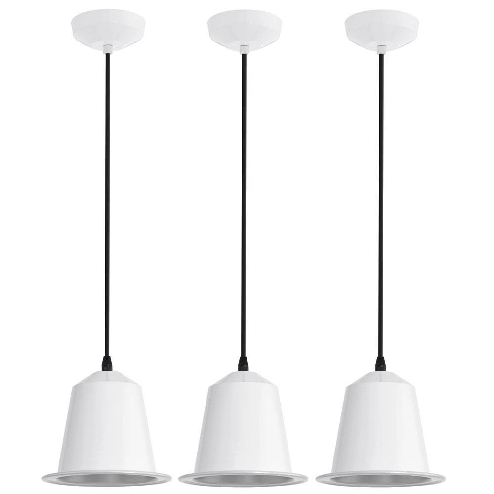 3er Set LED Decken Hänge Strahler Lampen Wohn Zimmer Beleuchtung Pendel Leuchten weiß