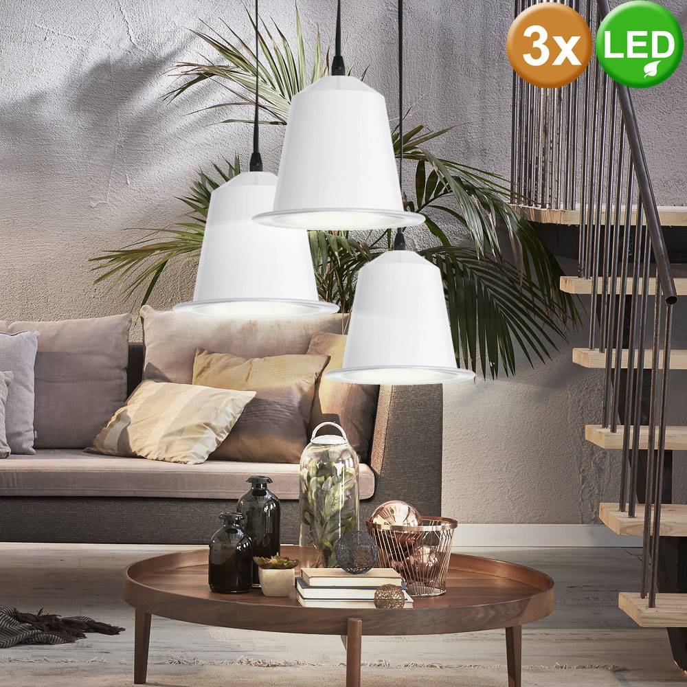 3er Set LED Decken Hänge Strahler Lampen Wohn Zimmer Beleuchtung Pendel Leuchten weiß