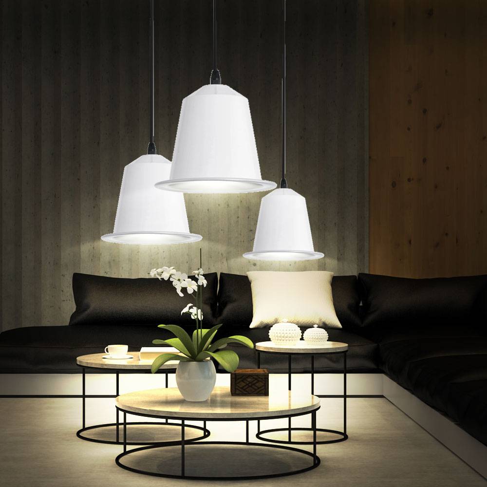 3er Set LED Decken Hänge Strahler Lampen Wohn Zimmer Beleuchtung Pendel Leuchten weiß