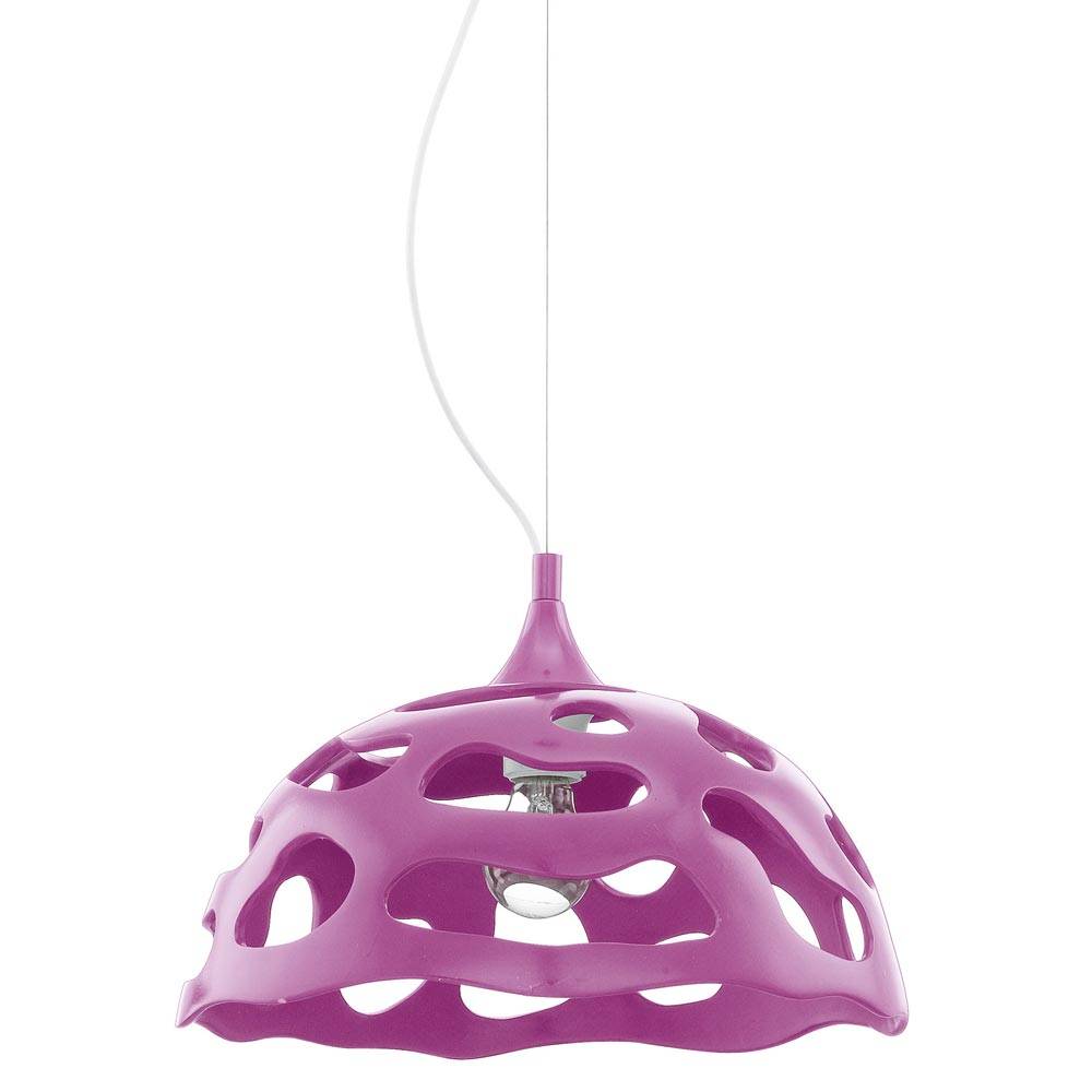 Pendellampe LED Hängeleuchte Esstischlampe purple Küchenlampe, Kunststoff lila, 7W 560lm warmweiß, DxH 38x110 cm