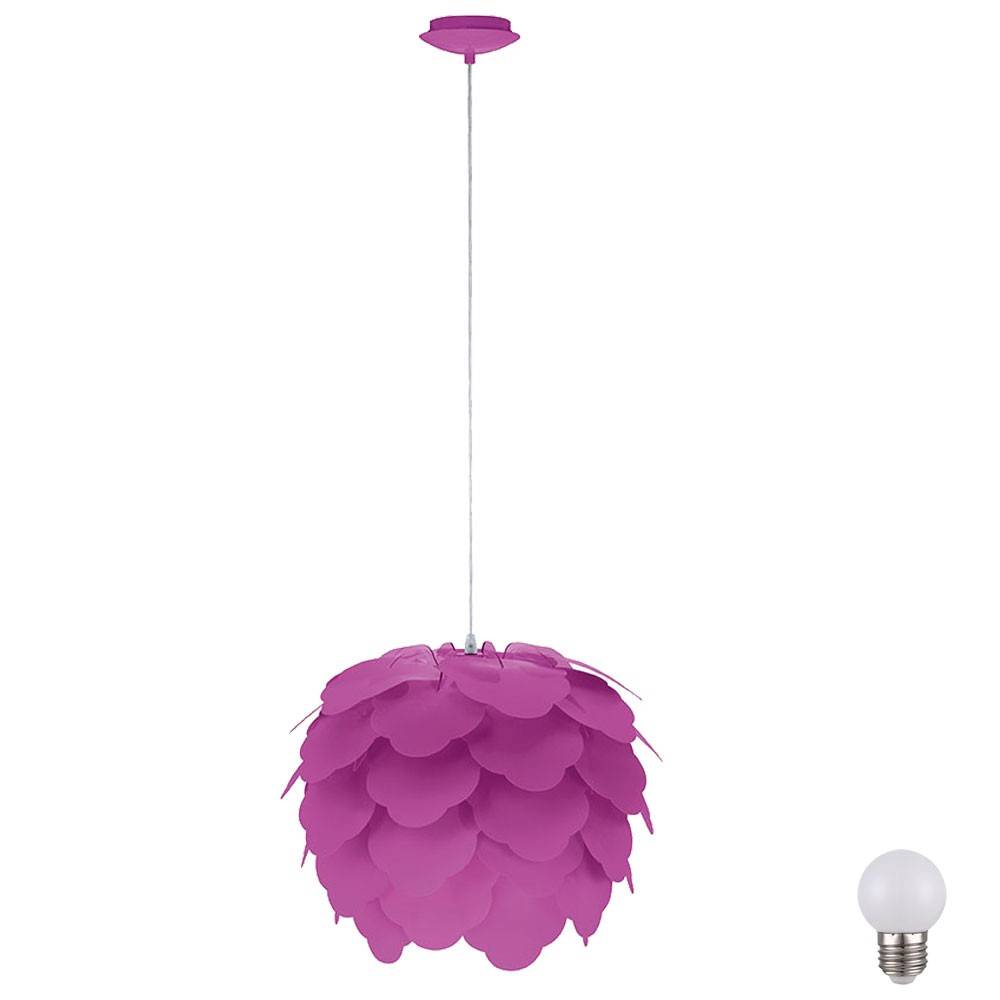 Pendel Leuchte Blüte Beleuchtung Decken Licht Hänge Lampe Purple im Set inklusive LED Leuchtmittel