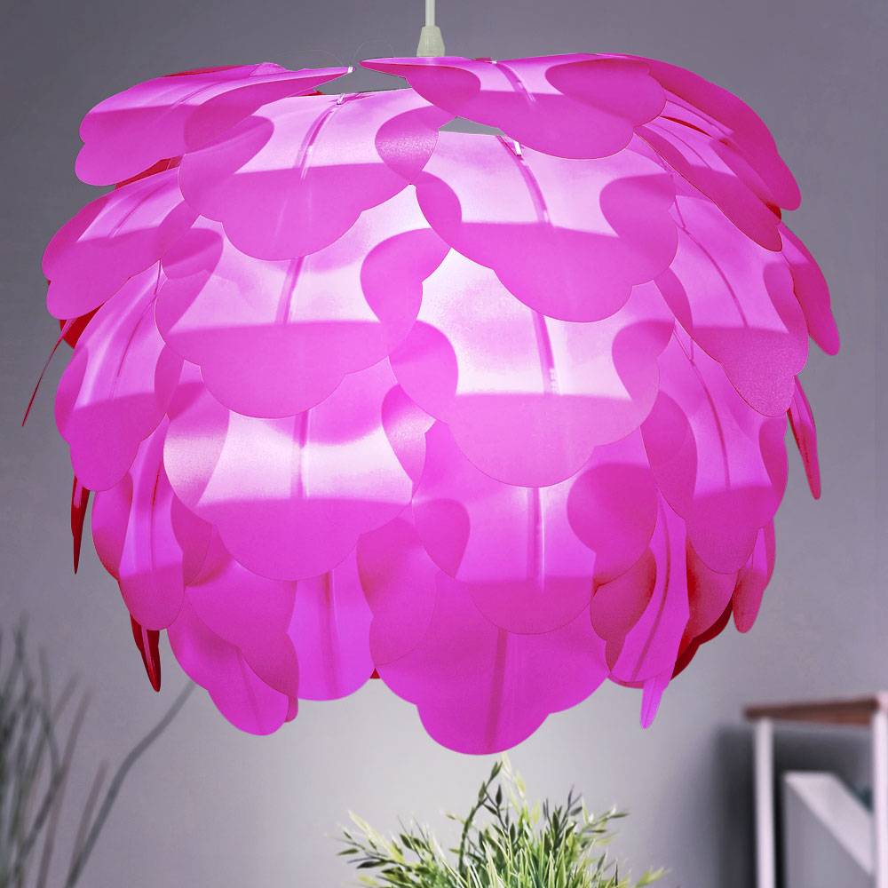 Pendel Leuchte Blüte Beleuchtung Decken Licht Hänge Lampe Purple im Set inklusive LED Leuchtmittel
