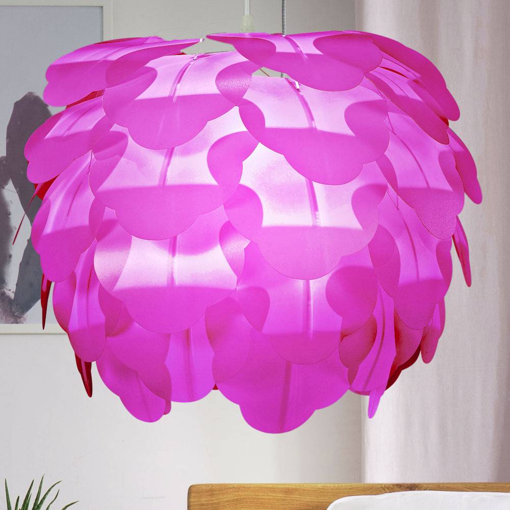 Pendel Leuchte Blüte Beleuchtung Decken Licht Hänge Lampe Purple im Set inklusive LED Leuchtmittel