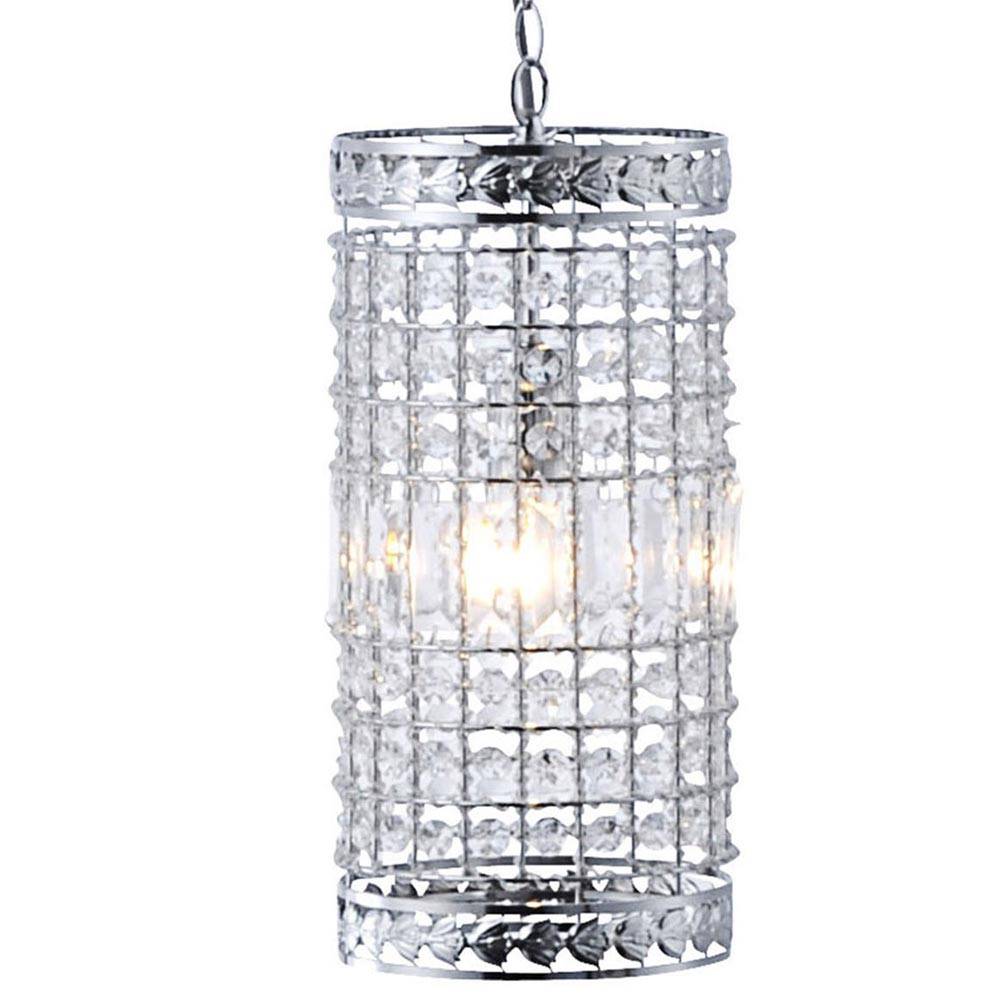 LED Pendelleuchte dimmbar mit Fernbedienung Hängelampe Kristall Hängeleuchte Pendellampe Wohnzimmer, RGB Farbwechsel, Stahl Acryl, 8,5W 806lm warmwe