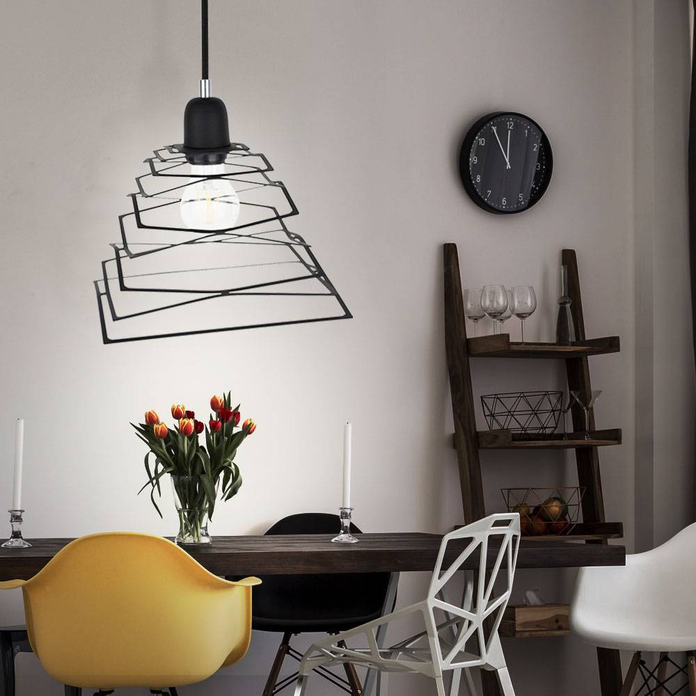 Pendellampe Pendelleuchte Hängeleuchte Hängelampe Esszimmerleuchte, Fernbedienung dimmbar Farbwechsler, LED 7W 470Lm warmweiß, LxBxH 24x24x120cm