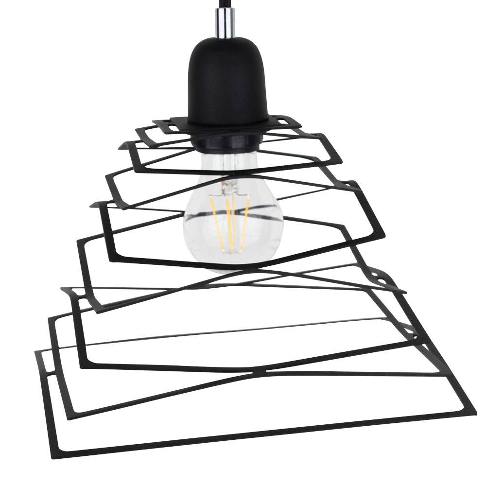 Pendellampe Pendelleuchte Hängeleuchte Hängelampe Esszimmerleuchte, Fernbedienung dimmbar Farbwechsler, LED 7W 470Lm warmweiß, LxBxH 24x24x120cm