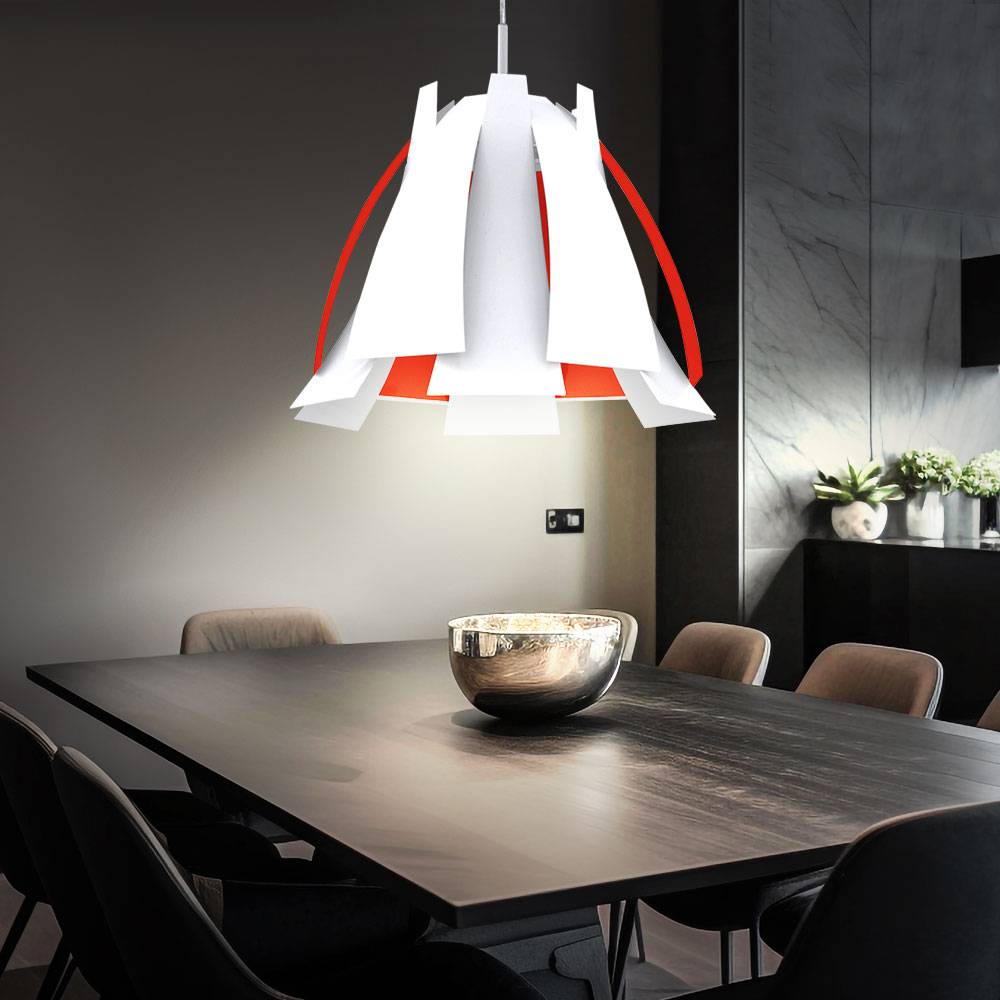 Hängelampe Hängeleuchte Pendelleuchte Wohnzimmerlampe Pendellampe, Fernbedienung dimmbar Sticker orange, RGB LED 6W 470Lm warmweiß, DxH 43,5x110cm