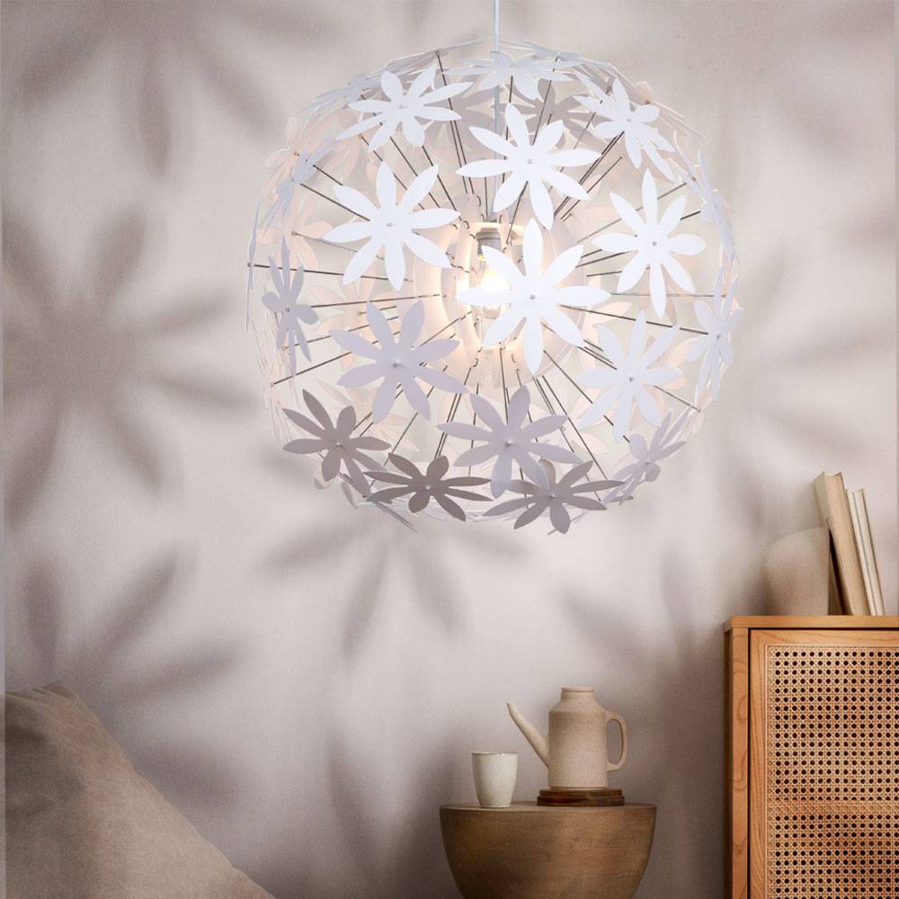 Pendelleuchte mit Blüten zum Zusammenstecken Deckenlampe Hängelampe Pendellampe LED Hängeleuchte, E27 LED warmweiß, 60x150cm, Wohnzimmer Schlafzim