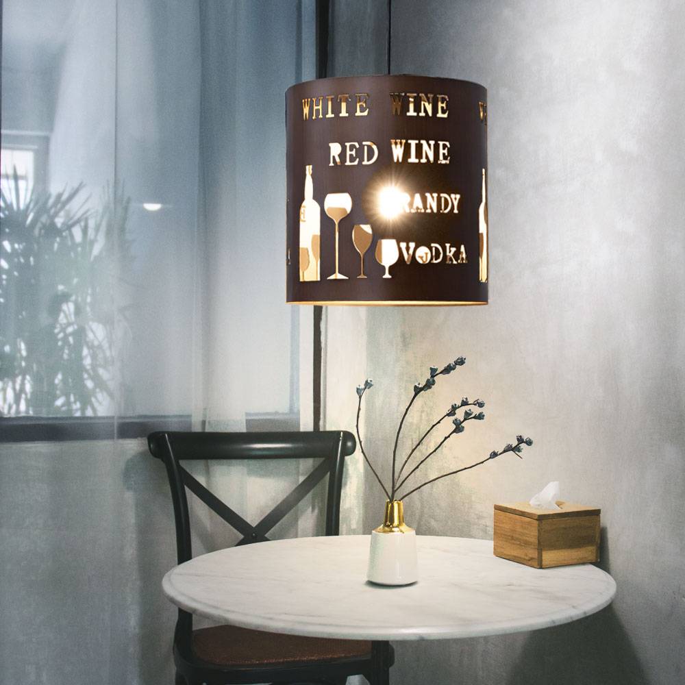 Pendel Leuchte Decken Hänge Lampe Dekor Muster Strahler Cappuccino im Set inkl. LED Leuchtmittel