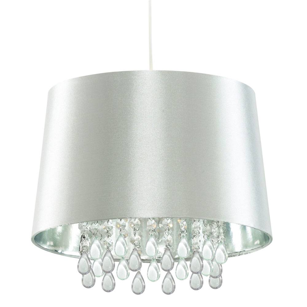 Kristall Decken Hänge Leuchte Wohn Zimmer Kunst-Seid Pendel Lampe im Set inkl. LED Leuchtmittel