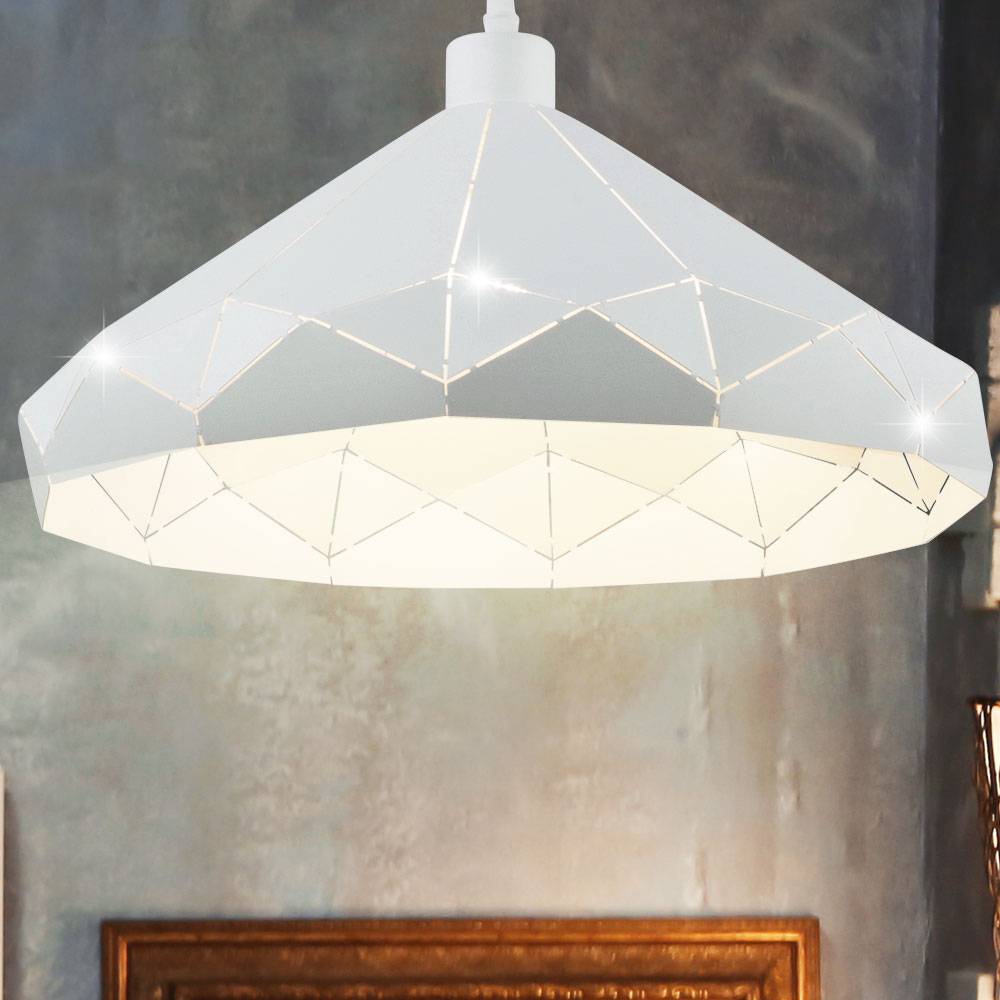 Hängelampe weiß Esstischleuchte Wohnzimmerlampe Fernbedienung Dimmer RGB LED Pendelleuchte, Metall weiß, 1x RGB LED warmweiß, DxH 40x120 cm