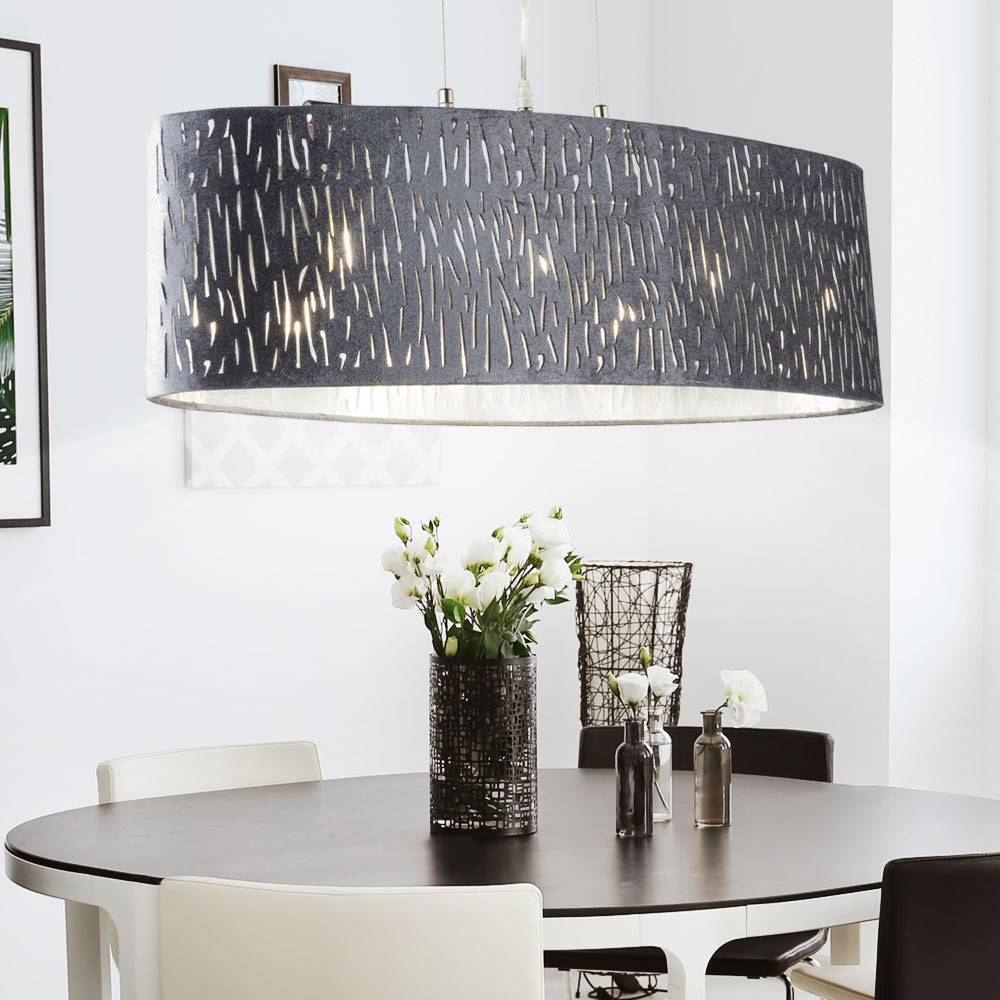 Pendel Lampe Wohn Zimmer Samt Hänge Decken Leuchte FERNBEDIENUNG im Set inkl RGB LED Leuchtmittel