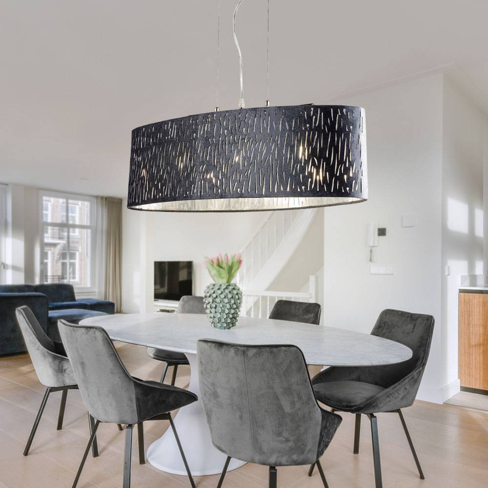 Pendel Lampe Wohn Zimmer Samt Hänge Decken Leuchte FERNBEDIENUNG im Set inkl RGB LED Leuchtmittel