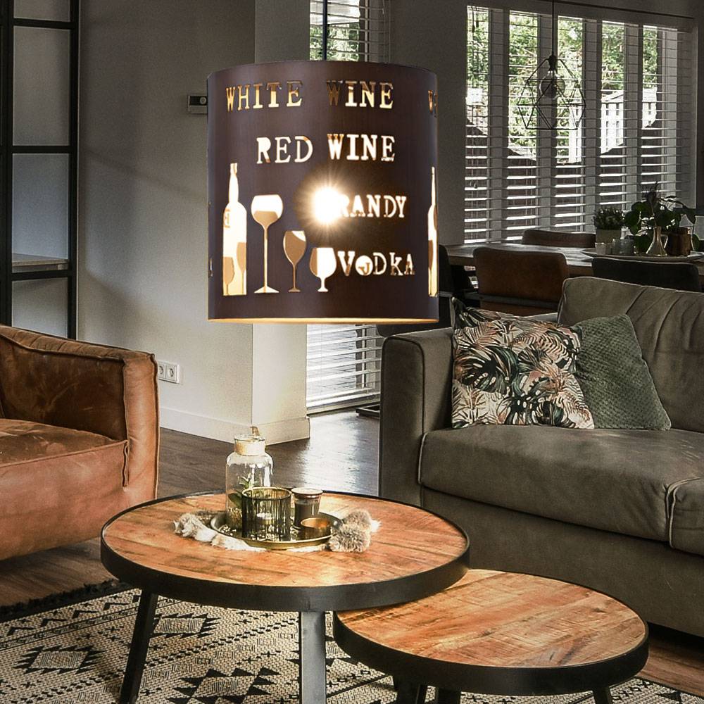 2er Set Pendel Leuchte Decken Hänge Lampe Dekor Muster Ess Wohn Zimmer Strahler Cappuccino
