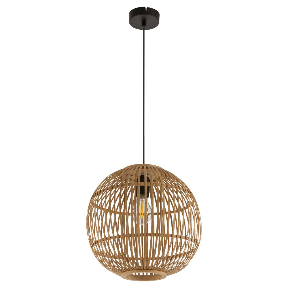 Pendelleuchte Esstisch Hängelampe Boho Wohnzimmerlampe, Bambusgeflecht, 1x E27, DxH 30 x 150 cm