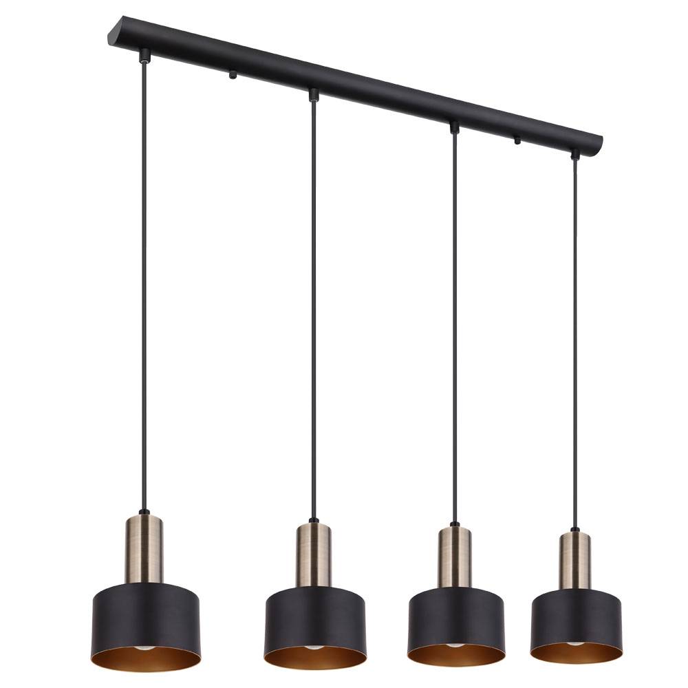 Design Decken Pendel Lampe SCHWARZ GOLD Wohn Ess Zimmer Beleuchtung Hänge Leuchte