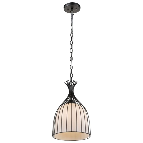 Pendelleuchte schwarz Flur Hängelampe Glas Esszimmer Deckenlicht schwarz, Käfig Design opal weiß, 1x E27, DxH 23 x 150 cm Pendelleuchte schwarz Flur Hängelampe Glas Esszimmer Deckenlicht schwarz, Käfig Design opal weiß, 1x E27, DxH 23 x 150 cm