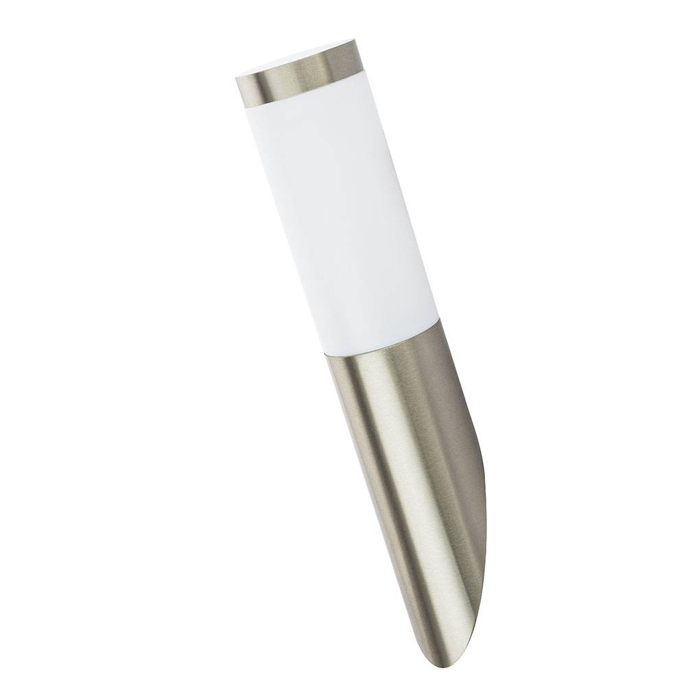 LED Wandleuchte Außenwandlampe Edelstahl Gartenlampe silber Haustürlampe, Fackel Optik, 7W 560lm warmweiß, DxH 7,6x40 cm