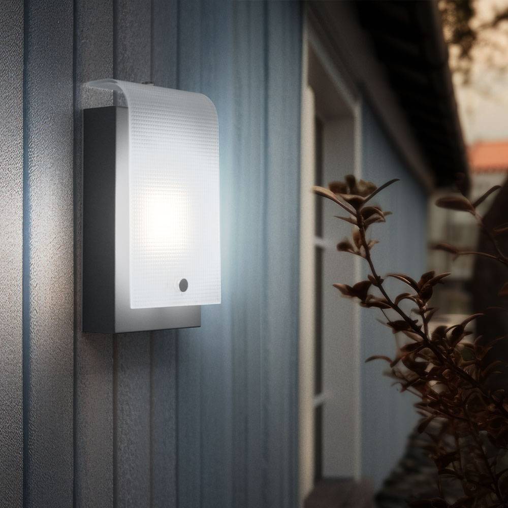 Wandleuchte Außenleuchte Garten silber Außenlampe Hauswandleuchte Balkon, Stahl verzinkt, 1x LED 3,7 Watt 320 Lumen warmweiß, LxBxH 12x7x22,5 cm