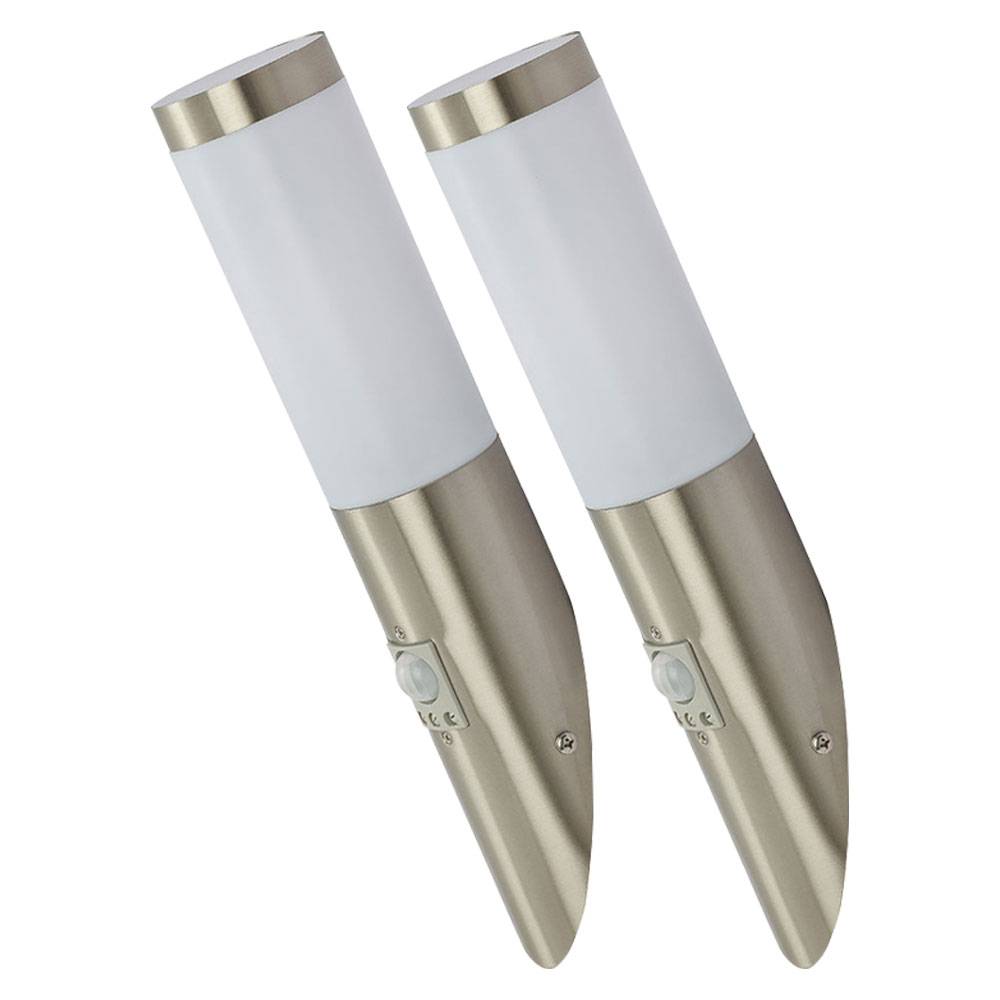 2er Set Wand Leuchte Außen Lampe Edelstahl Bewegungsmelder Garten Eingang Licht