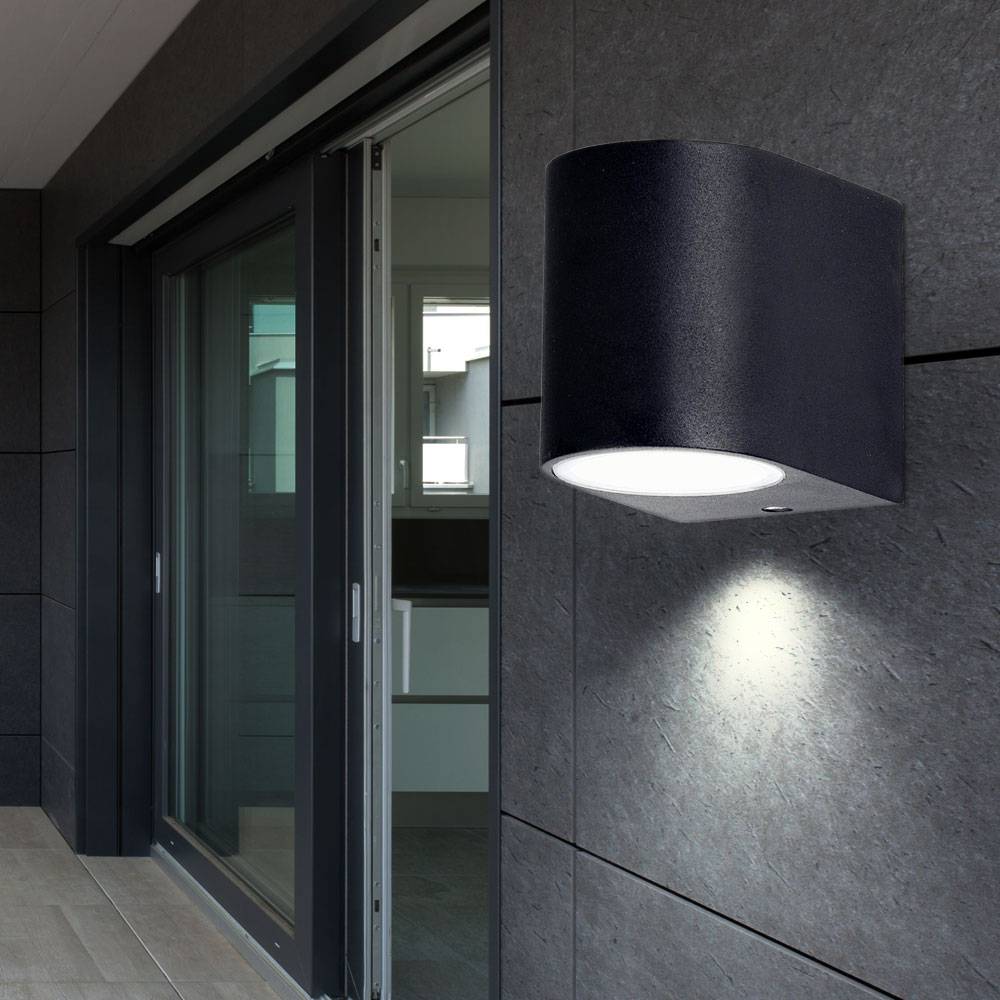 Außen Wand Strahler Spot Einfahrt Down Leuchte im Set inklusive LED Leuchtmittel