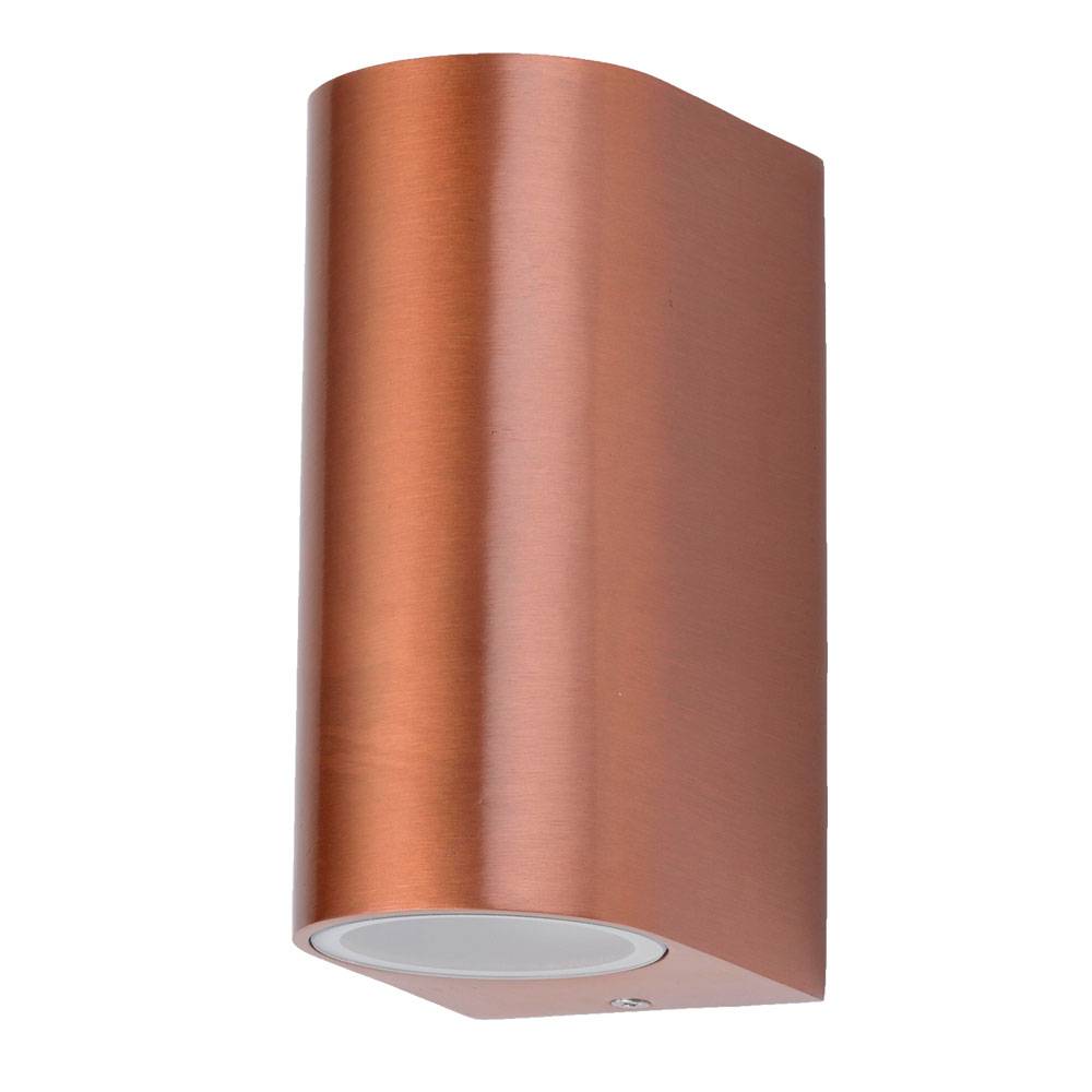 Außen Up Down Beleuchtung Wand Strahler Garten Alu Lampe kupfer im Set inklusive LED Leuchtmittel