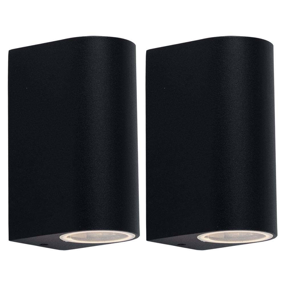 Aussenleuchten Haustür Up Down Wandleuchte Aussen schwarz Wand Außenleuchte Terrasse Aluminium, Farbwechsel dimmbar mit Fernbedienung, 2x RGB LED