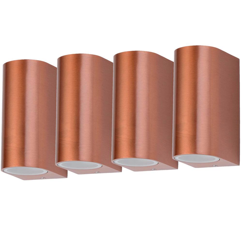 4er Set Wand Leuchten Alu Up Down Strahler Fassaden Beleuchtung Außen Bereich Lampen