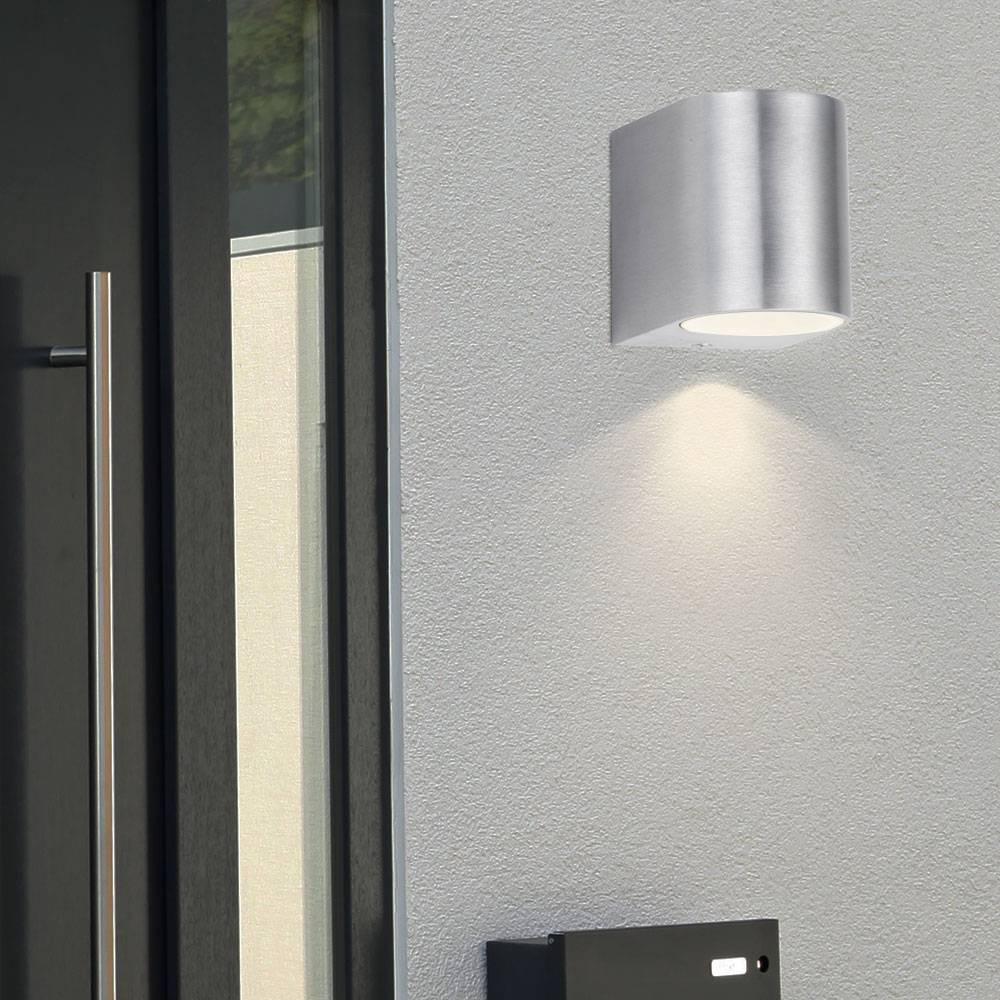 4er Set Außen Beleuchtung Fassaden Wand Lampen Down Strahler Hof Leuchten silber