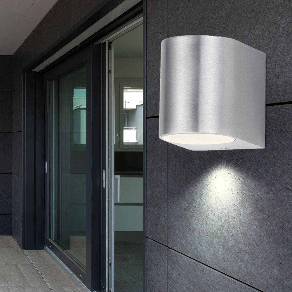 4er Set Außen Beleuchtung Fassaden Wand Lampen Down Strahler Hof Leuchten silber