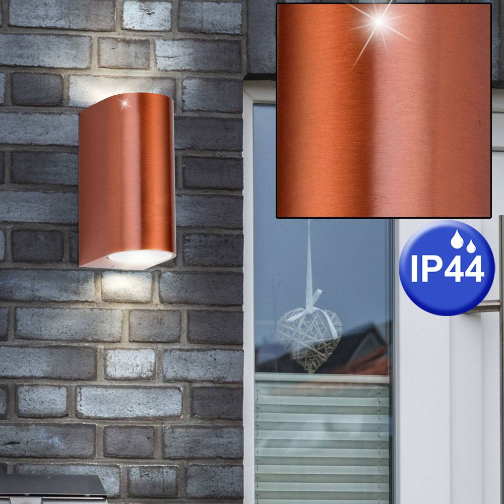 2er Set Außen Beleuchtung Garagen Wand Up Down Strahler Alu Lampen im Set inklusive LED Leuchtmittel