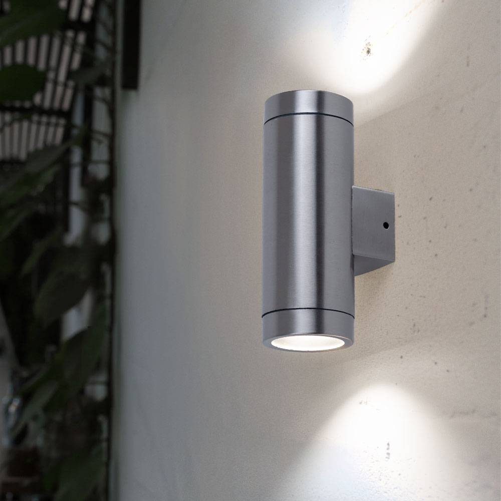 3er Set Up Down Wand Strahler Edelstahl Fassaden Beleuchtung Haus Tür Außen Lampen Spot Leuchten