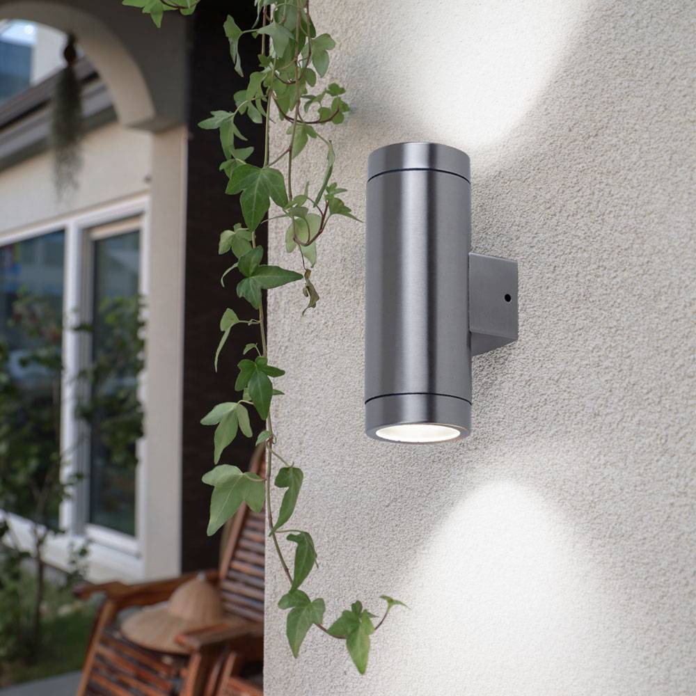 3er Set Up Down Wand Strahler Edelstahl Fassaden Beleuchtung Haus Tür Außen Lampen Spot Leuchten