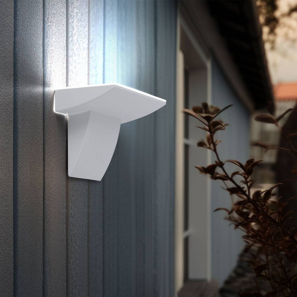 Wandleuchte Außenlampe Wandlampe Außenleuchte Hauswand Kellerleuchte, Spritzwasserfest, weiß, 1x LED 2,5W 180Lm 3000K, LxHxT 24x17,5x14cm, 2er Set