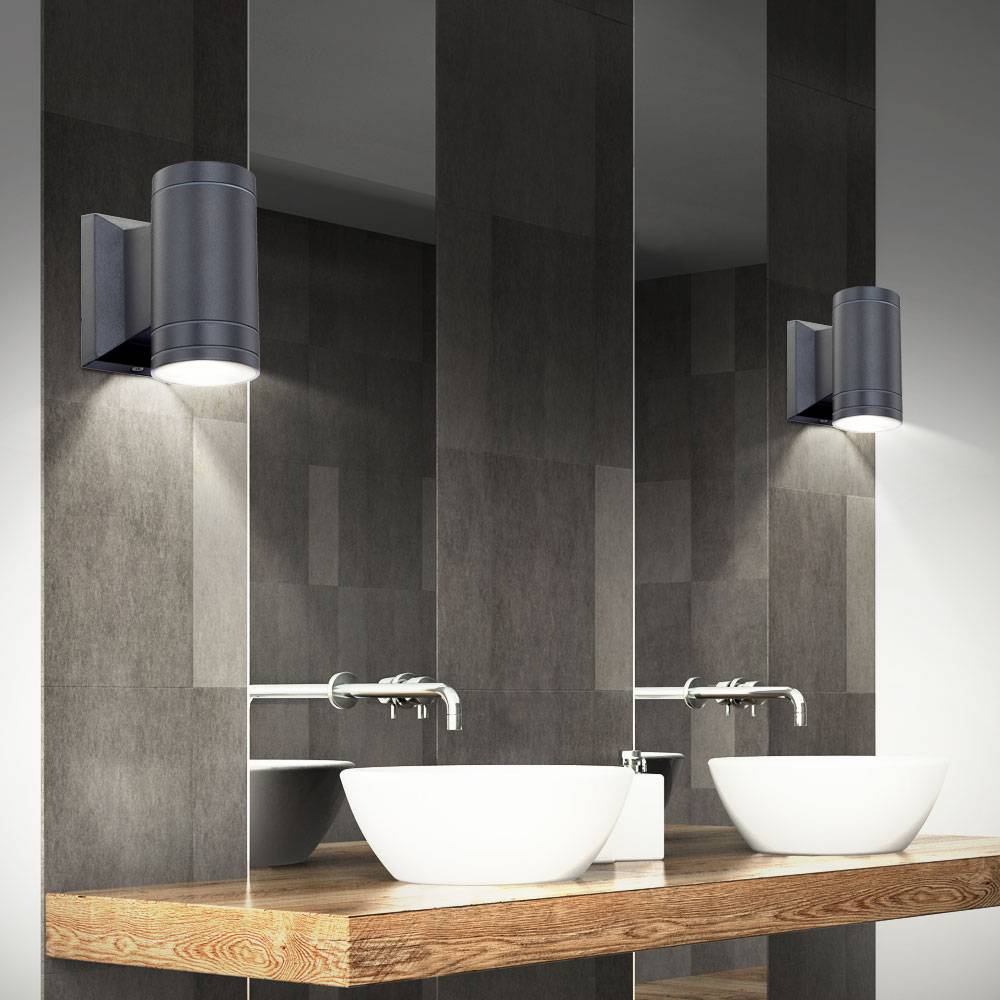 LED Außen Wand Lampe Garten Fassaden Down Strahler Terrassen ALU Leuchte