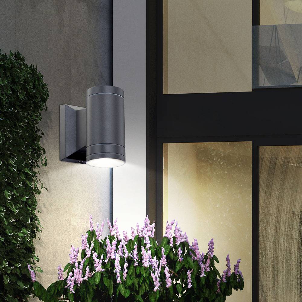 LED Außen Wand Lampe Garten Fassaden Down Strahler Terrassen ALU Leuchte