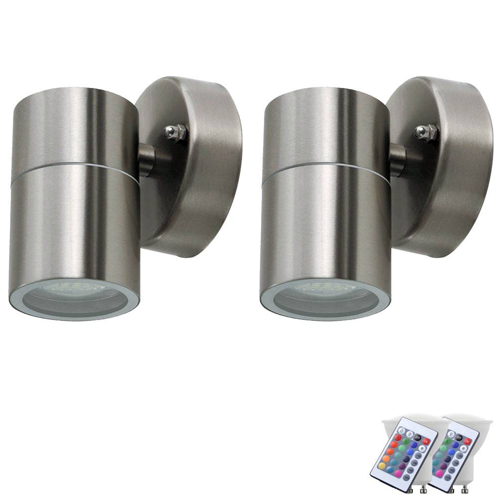 Wandlampe dimmbar mit Fernbedienung LED Wandlaterne Außenleuchte Haustürlampe Gartenleuchte, RGB Farbwechsel, 4W 300lm warmweiß, DxH 8,5x11,8 cm,