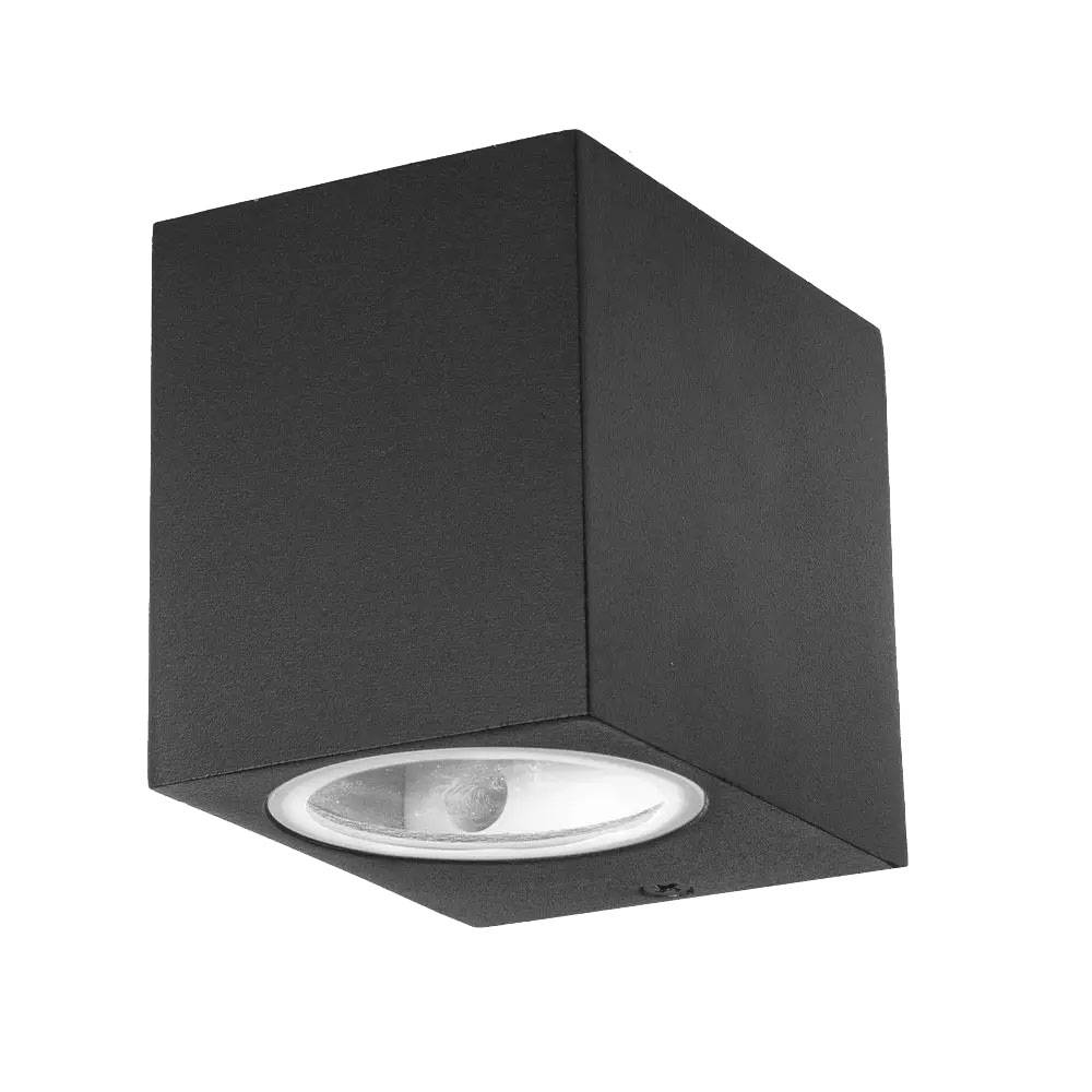 Außen Leuchte Haus Tür Down Spot Fassaden ALU Wand Lampe schwarz im Set inkl. LED Leuchtmittel