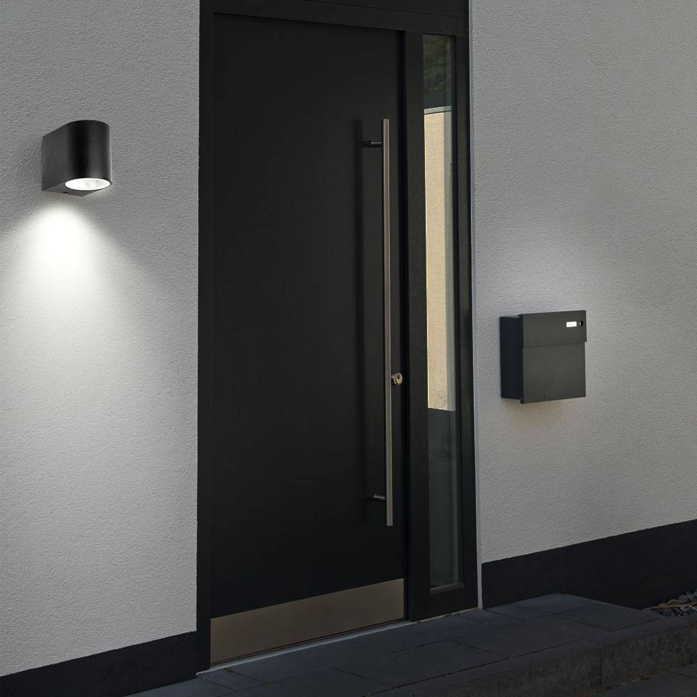 2er Set LED Wand Lampen Down Strahler Fassaden Spots Garten Beleuchtung ALU Außen Leuchten schwarz