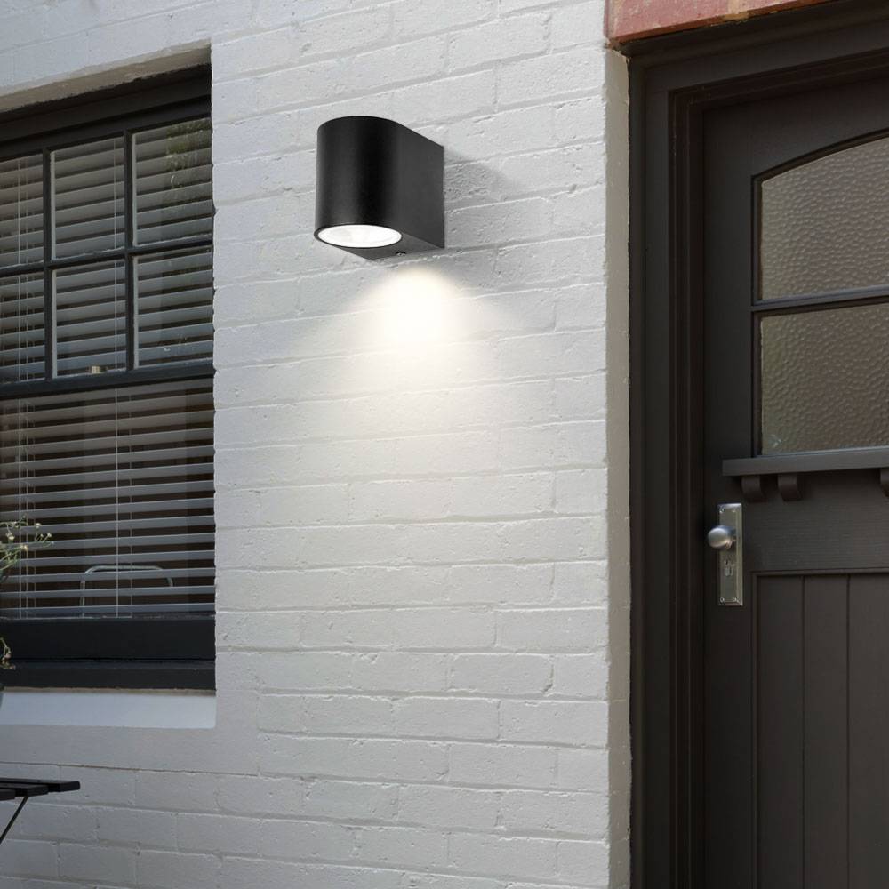 3er Set LED Down Strahler Fassaden Haus Tür Leuchten Wand Spot Außen Lampen Alu schwarz