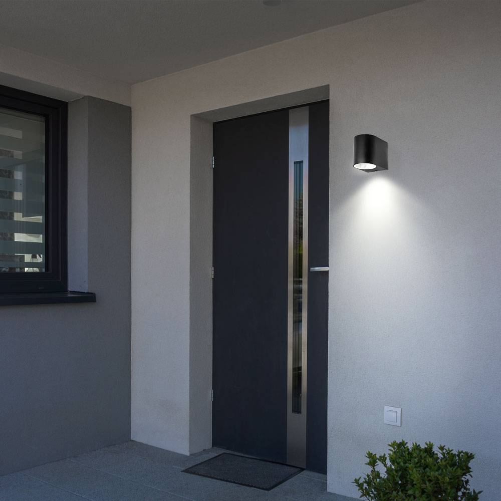 3er Set LED Down Strahler Fassaden Haus Tür Leuchten Wand Spot Außen Lampen Alu schwarz